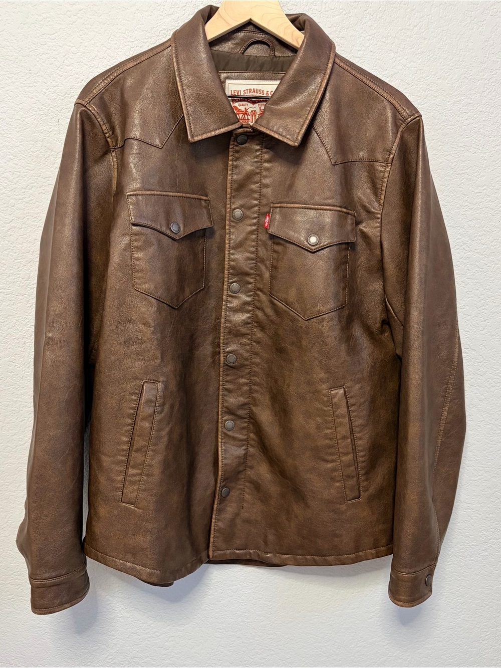 Levi's Brown Leather Shirt Jacket